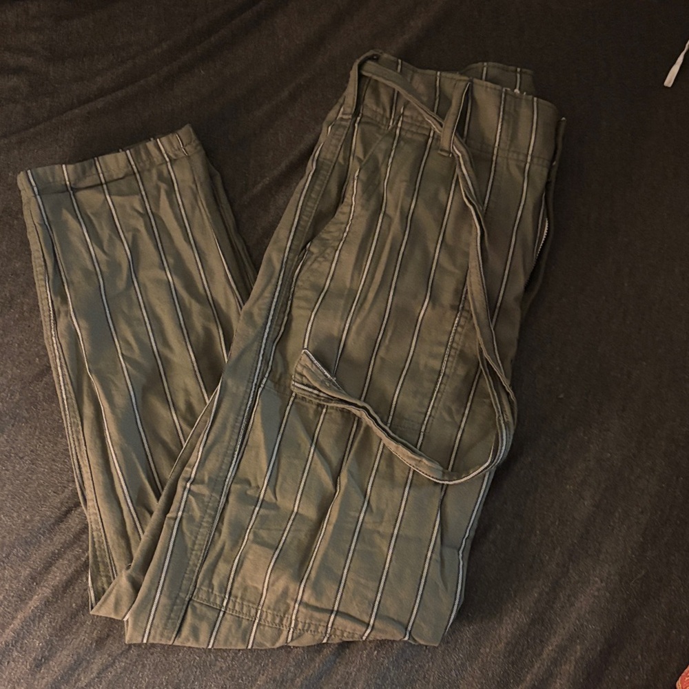 American Eagle striped green and grey pants